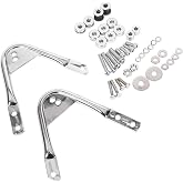 ECOTRIC Detachable Docking Hardware Kit Compatible with 1997-2008 Harley Touring FL Road King, Road Glide, Street Glide &amp; Electra Glide Two Up Luggage Rack Docking Hardware