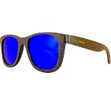 OCCHIALI DA SOLE CON PROTEZIONE UV 400, IN BAMBU' CON LENTI COLORATE