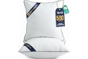 Utopia Bedding Throw Pillow Inserts (Pack of 2, White), 18 x 18 Inches Decorative Indoor Pillows for Sofa, Bed, Couch, Cushio