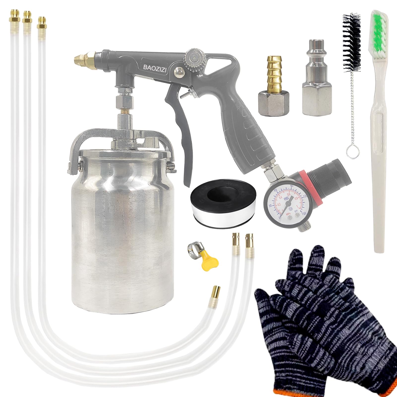 Photo 1 of **MISSING PARTS**
BAOZIZI Undercoating Spray Gun with 33.82oz Aluminum Cup, 360° Spray Hose Woolwax Fluid Film Undercoating for Truck Bed Liner Powder Coating Spray Gun kit, Rubberized Undercoat, Car Rust Proofing