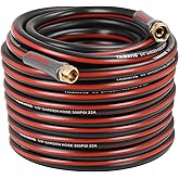 YAMATIC Garden Hose 75 ft with Swivel Fitting, Ultra Durable Water hose, 5/8 inch Regular Hose with Solid Brass Connector for