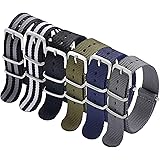 Carty Military Nylon Strap 6 Packs 18mm 20mm 22mm Watch Band Nylon Replacement Watch Straps for Men Women