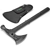 Hitdudu Camping Axe, Survival Chopping Hatchet with Sheath, Tactical Tomahawk with Hammer, Nylon Fiber Handle for Outdoor Survival Hiking Camping