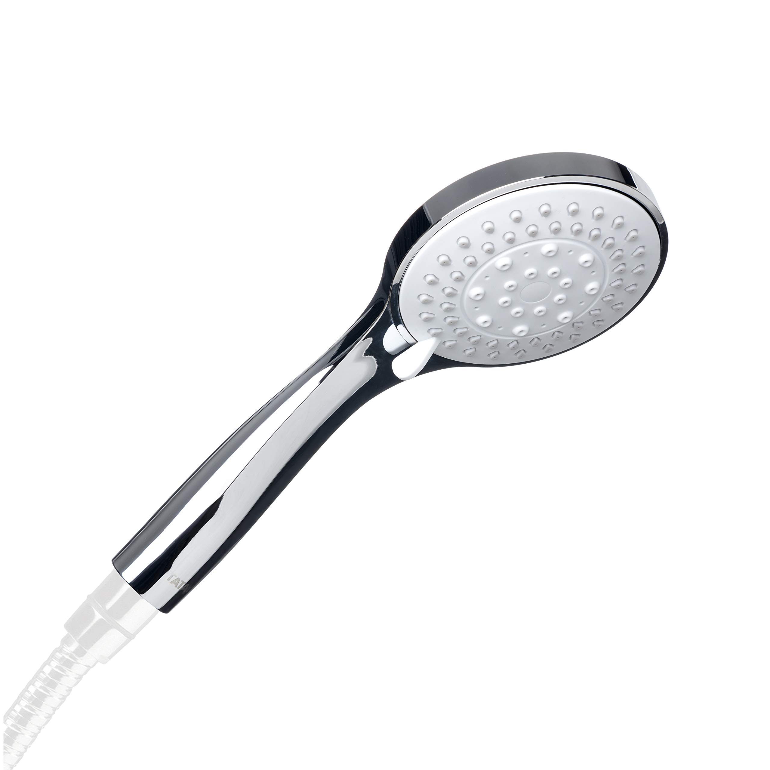 TATAY Malmö Multifunctional Hand Shower 3 Functions with Water Saving System, Chrome and White, 10 cm Diameter