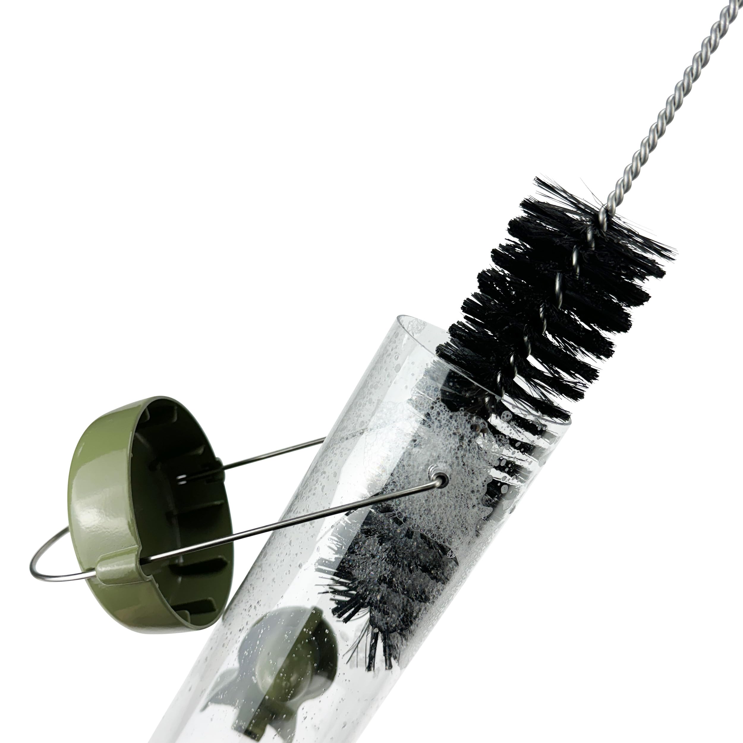 Bottle Brush for Cleaning - Jacobi Jayne® Bird Feeder Cleaner - Bird Feeder Accessories - Extra Long Handle Crevice Cleaner - Washing up Brush and Outdoor Garden Tool