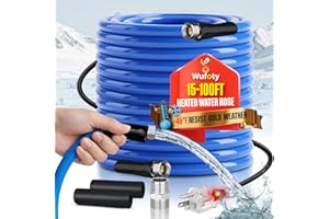 Wufoty 25FT Heated Water Hose for RV,Heated Drinking Water Hose,Anti-Freezing Temperature Down to -47°F, 1/2" Inner Diameter, Great Rv Accessories for Campers, Livestock, Agriculture