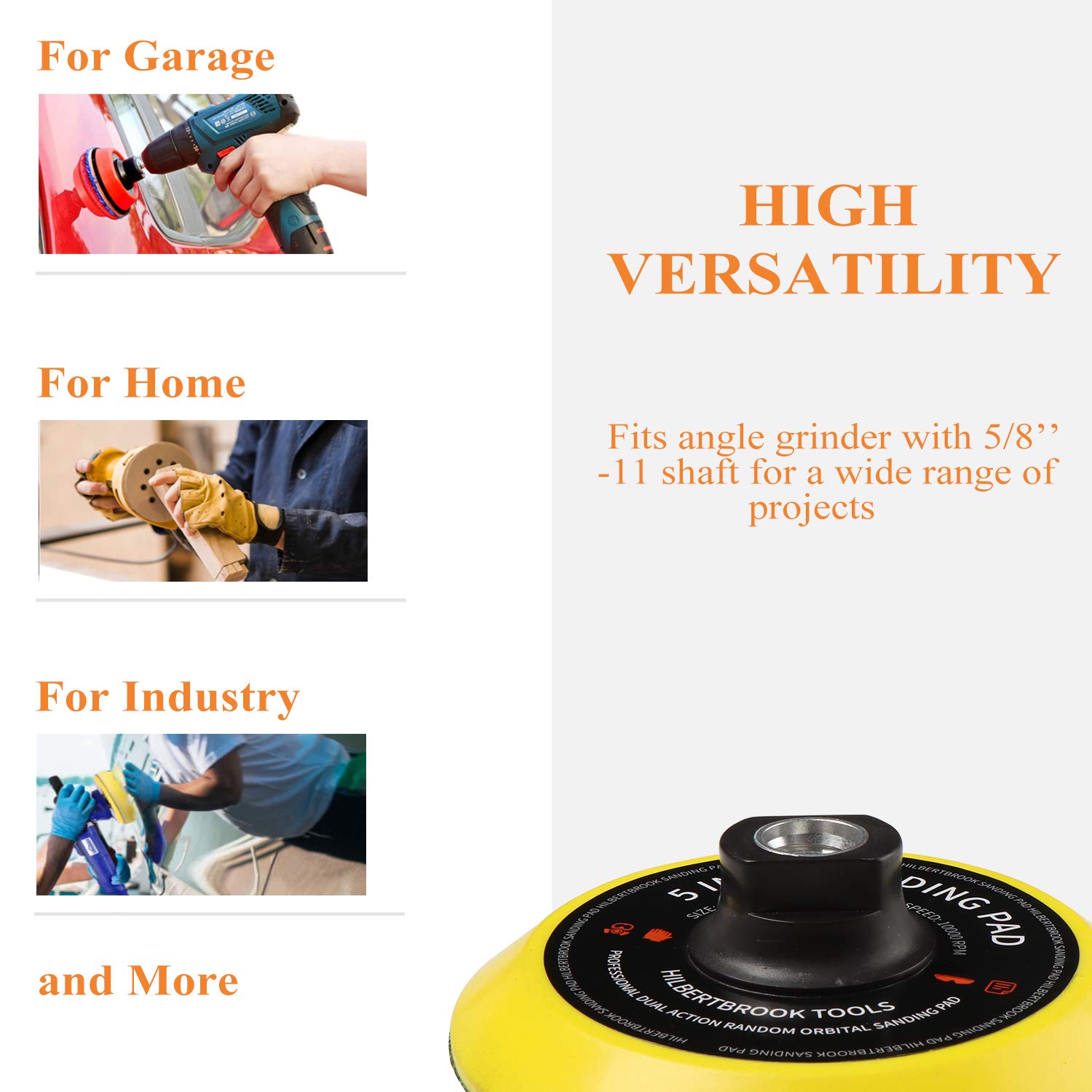 Mua 5 Inch Hook and Loop Backing Pad 5 Inch Backing Plate with 5/8-11 ...