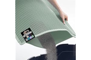 GORILLA GRIP Honeycomb Cat Litter Box Mat, Two Layer Trapping Waste Mats, Soft On Paws, Litter Box Supplies and Essentials for Indoor Cats, Traps Excess, Water Resistant for Floors, 24x15 Sage