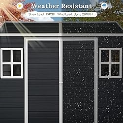 Jaxenor 8x6 FT Resin Storage Sheds Outdoor with