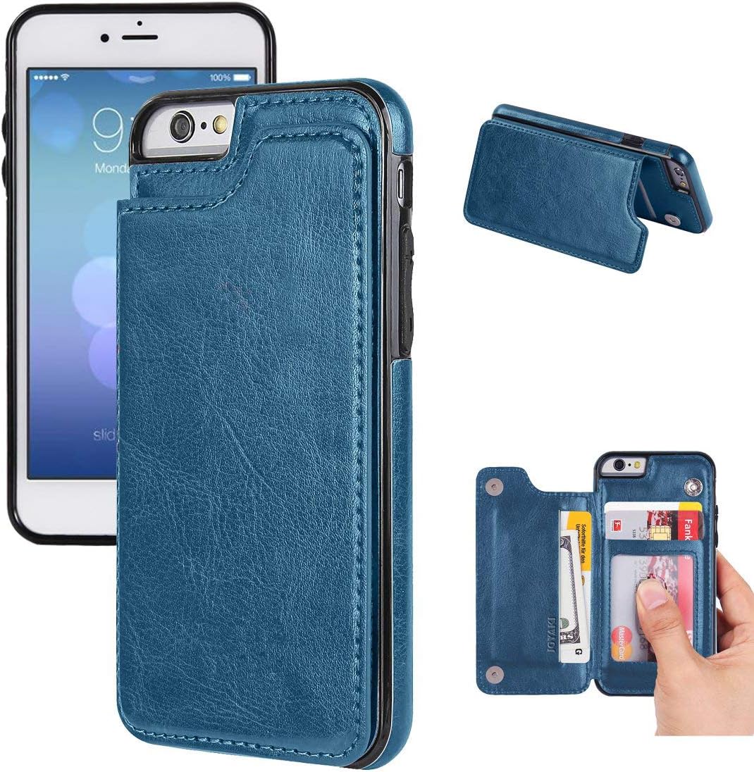 iPhone 6/6s Wallet Case-JOYAKI PU Leather Card Case -Slim fit Executive Wallet Card Case - Ultra Slim Protective iPhone Case (Steelblue)