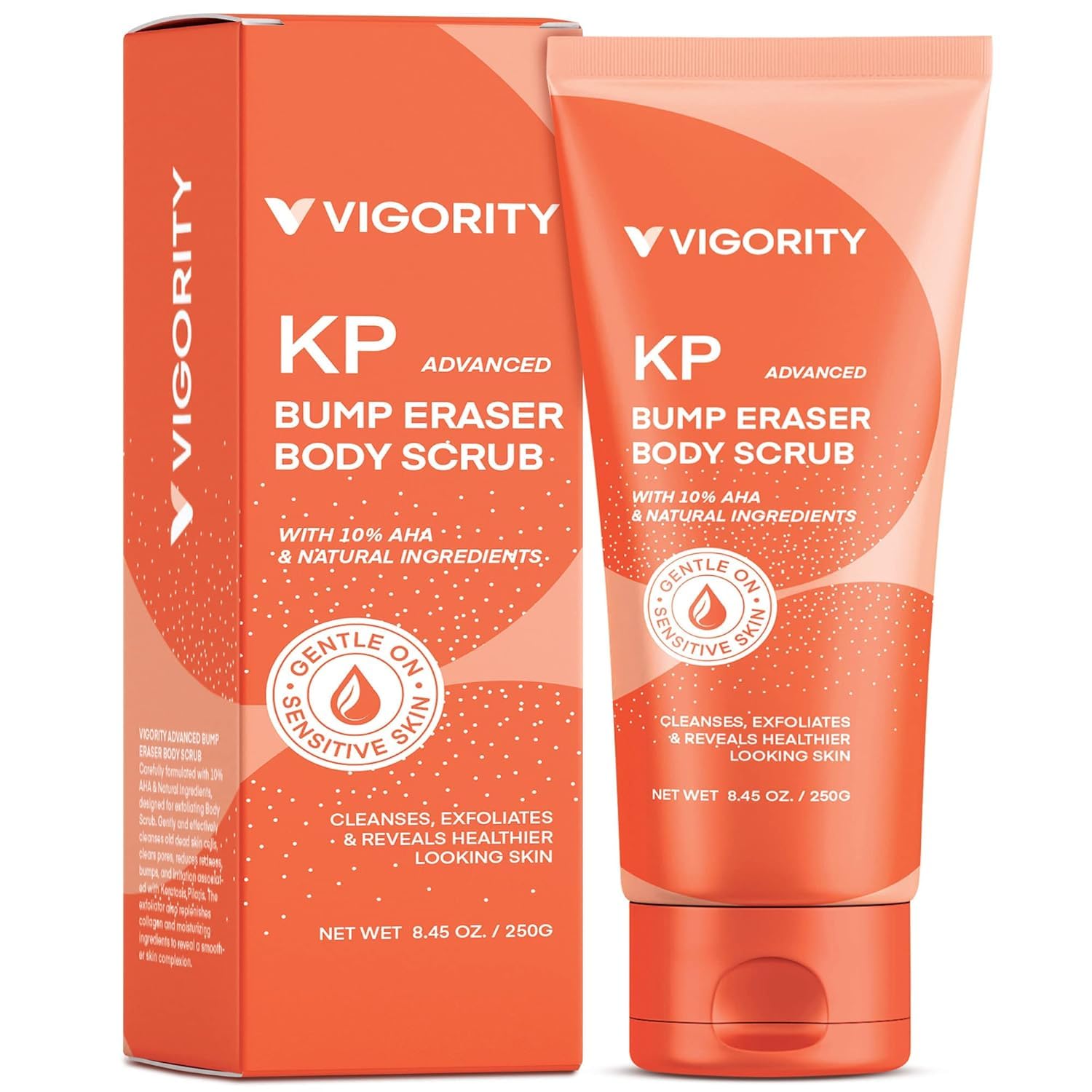 Vigority KP Bump Eraser Body Scrub, Body Exfoliating Scrub, Strawberry Legs Treatment, Exfoliating Body Wash, Strawberry Skin Treatment, Scrubs for Women & Men Exfoliation - 8.45OZ