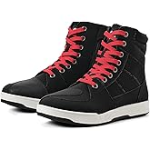 BORLENI Motorcycle Riding Shoes Road Street Motocross Protective Boots for Men, Casual Breathable Powersports Shoes Black