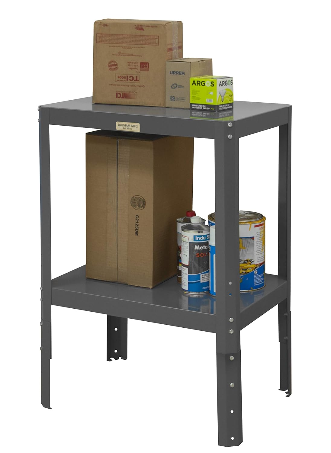 Durham MTA2430361.5K295 Adjustable Height Machine Table, 2 Shelf