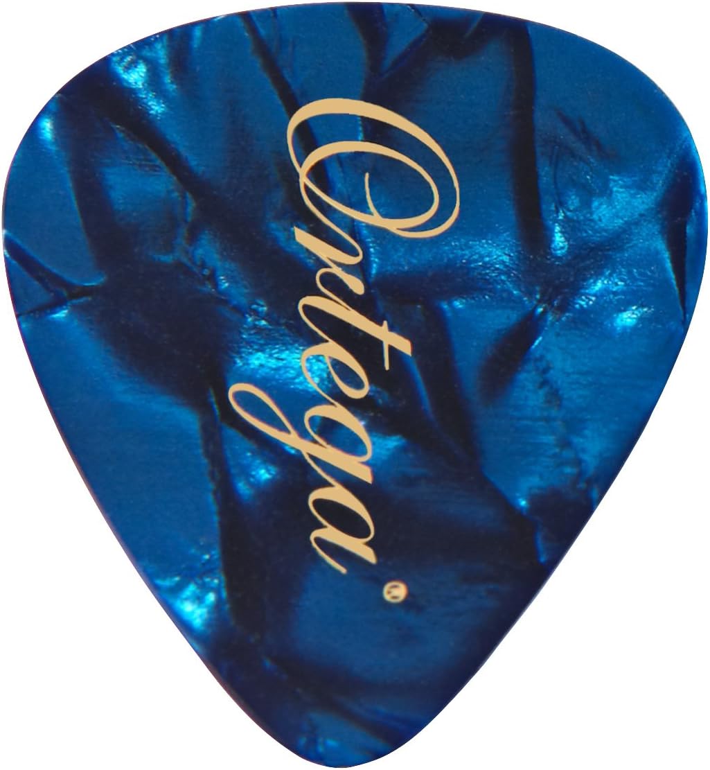 Ortega Medium Picks - Blue Pearl (Pack of 10), Mother of pearl blue