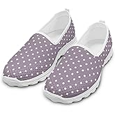 Slip On Walking Shoes for Women Elegant Purple Breathable Mesh Flat Work Shoes for Women Lightweight Slip-Ins No Laces Loafers Daily Wear Summer Casual Fitness