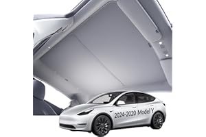VION Tesla Model Y Roof Sunshade (2024-2020 Model Y) – Full Blackout (No Light Transmission), Cooler Cabin, Dual-Layer Fabric