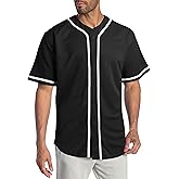 Hat and Beyond Mens Baseball Jersey Button Down Shirts Active Team Sports Uniforms