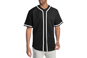 Hat and Beyond Mens Baseball Jersey Button Down Shirts Active Team Sports Uniforms