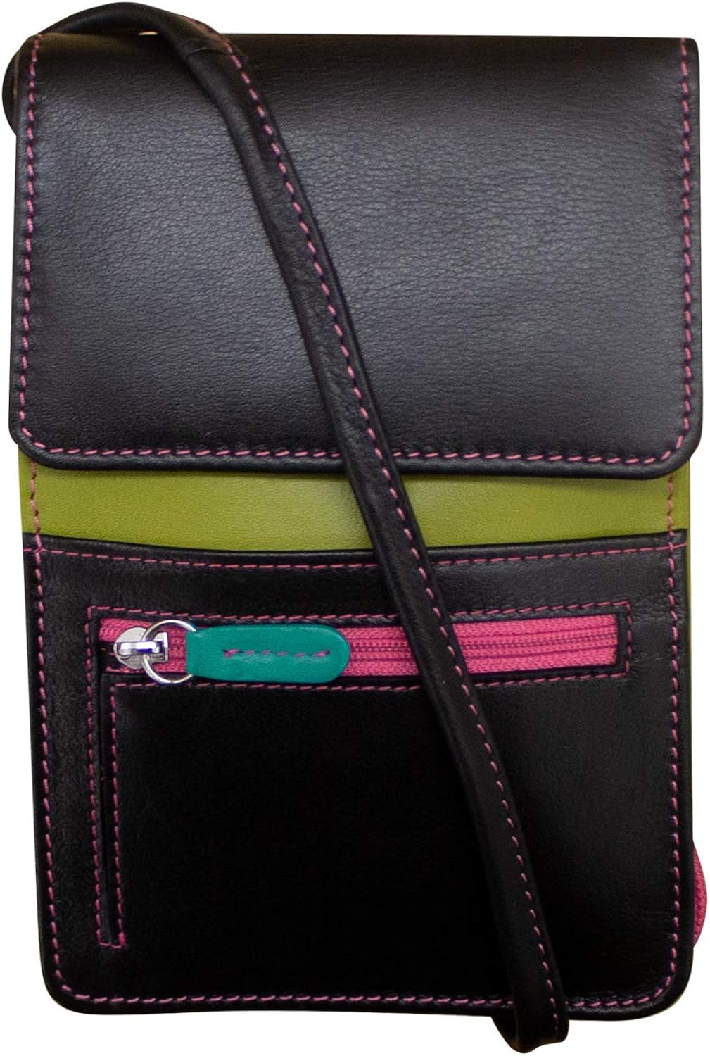 ili New York 6827 Leather Crossbody Organizer with RFID Blocking Lining
