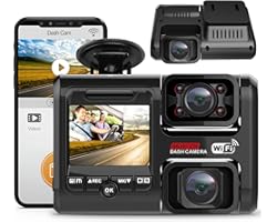 2021 Upgrade 4K 2160P Front & FHD 1080P+1080P Dual Dash Cam with WiFi, Front and Inside for Cars Taxi, 24H Parking Monitor, I