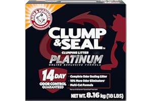 ARM & HAMMER Platinum Cat Litter Clump & Seal Complete Odour Sealing with 14 Days of Odour Control Multi-Cat, Hard Clumping C