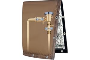 YEHCHI Backflow Preventer Insulated Cover (5˚F) Thick 6-Layer Fabric Pipe Insulation Cover (UV Coated) Winter Freeze Protection,for Water Well Pump Covers and Sprinkler Valve Covers (16" W X 26" H)