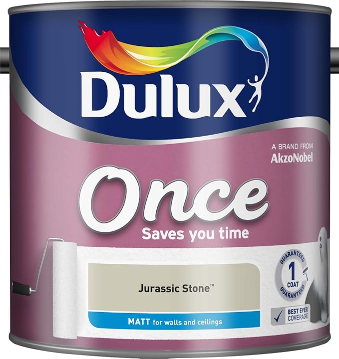 Dulux Once Matt Emulsion Paint For Walls And Ceilings Jurassic Stone