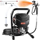 VEVOR Stand Airless Paint Sprayer, 650W High Efficiency Airless Sprayer, 3000PSI Electric Paint Sprayer Machine Extension Rod and Cleaning Kits for Interior and Exterior Furniture/Fence/Home/House
