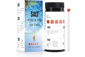 JOYGAIN Salt Test Strips for Saltwater Pools: 50 Counts Pool Salt Test Strips Easy to Detect Salt Leve0-6000ppm Salt Pool Test Strips for Pool Spa Hot Tub