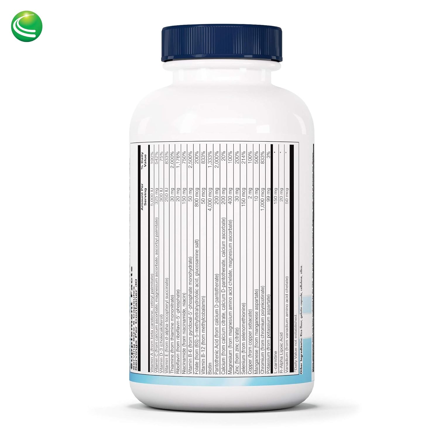Nutra BioGenesis - GlucoStability - Multivitamin\/Mineral Plus L-Carnitine, R-ALA and Vanadium to 