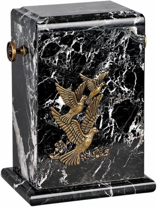 Pietra Nera Onoranze Urna Cineraria In Marmo Zebra Ceneri In Ottone Con Uccelli Per Adulti 122 Amazon It Giardino E Giardinaggio