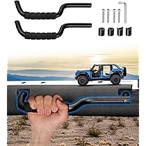 thumbnail image 2 of 2-Pack Roll Bar Grab Handles For Ford Bronco 2021-2025 2-Door - Blue Aluminum Alloy 2 of 9