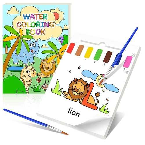 Scratch Art Paint with Water Book for Kid | Water Colouring for Children Painting Watercolour Paint Set Paper for Kids, Magic Book Arts and Crafts Gift for Drawing (animals)