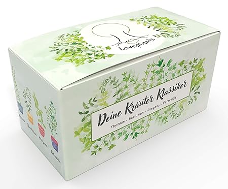 Kräuter Anzuchtset – Kräuter Pflanzset mit 4 Sorten Bio Kräuter Samen, perfektes Gechenk Set zu jedem Anlass, verpackt als Ge