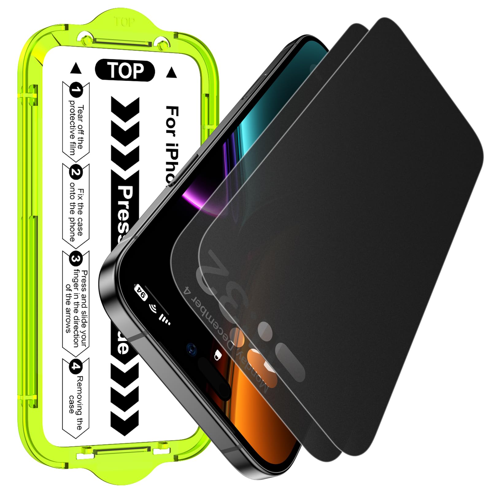 Photo 1 of Esanik [2-Pack compatible with iPhone 17 Pro Matte Privacy Glass Screen Protector, Anti-Glare & Anti-Spy,Anti-Reflection, Smooth as Silk, Military-Grade 9H Hardness,Flawless Fit Tray