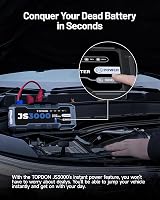 TOPDON JS3000 Jump Starter 3000A 12V Car Battery Booster 9L Gas/7L Diesel view 4