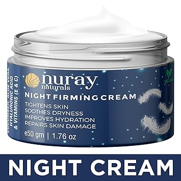 Nuray Naturals Vegan Night Cream for Skin Fairness, Brightening, Firming, Tightening and Hydration, 50 g