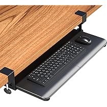 BONTEC Under Desk Keyboard Tray, Pull-Out Keyboard & Mouse