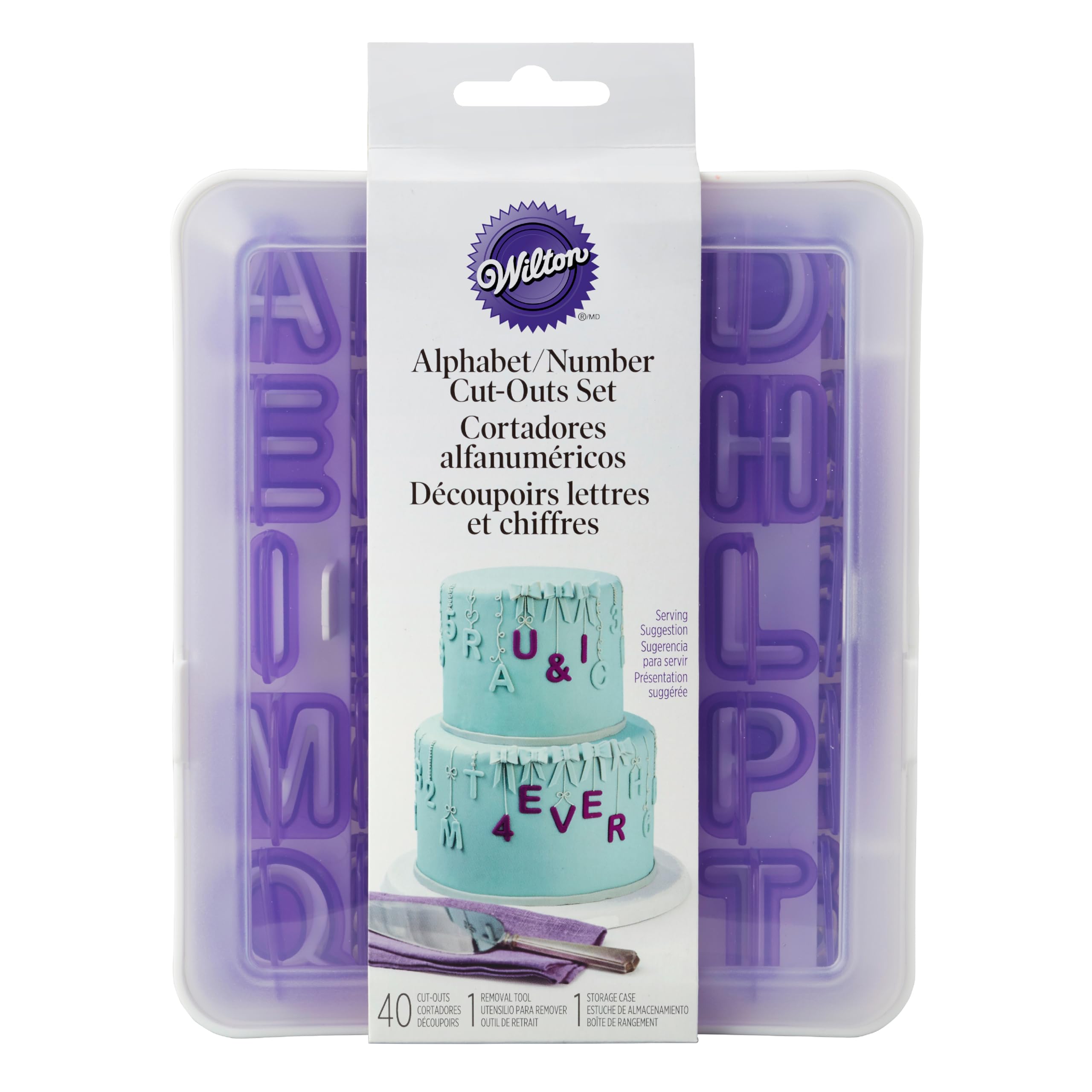 Wilton 417-7554 Letter and Number Fondant Cutters Set, 40-Piece , 21.62x14.61x0.51 cm