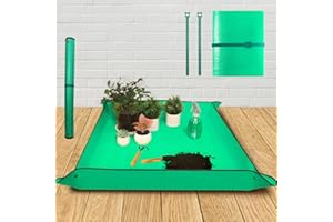 Emycool 39.5" x 39.5" Extra Large Repotting Mat for Indoor Plants Transplanting and Mess Control, Waterproof Potting Soil Mat Portable Potting Tray Gardening Gift for Women, Green