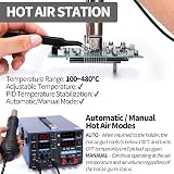 YIHUA 853D 3 in 1 SMD Hot Air Soldering Station UK Plug 0-15V 35V view 5