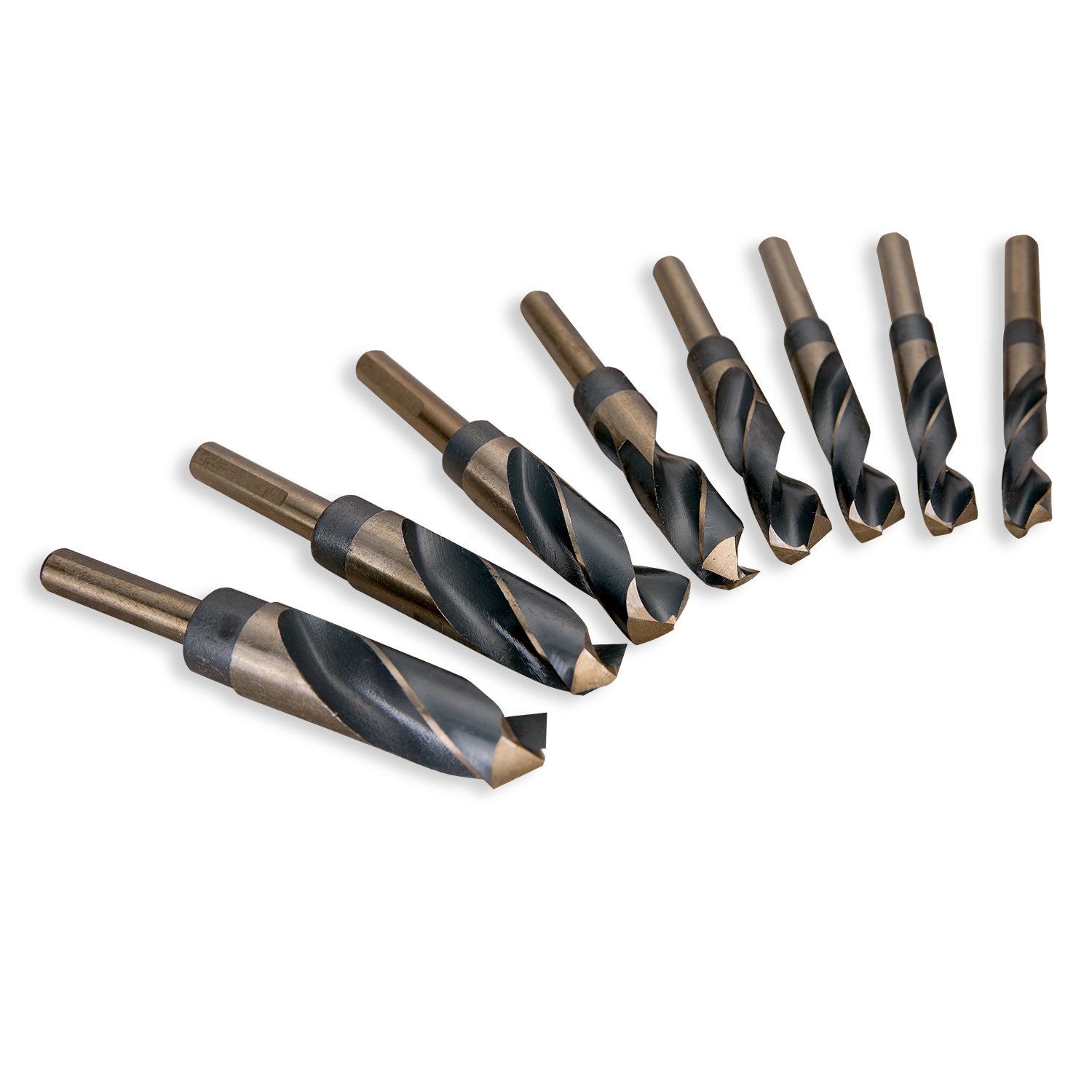 Best Choice 8-Piece 1/2” Shank Silver and Deming Drill Bit Set in Aluminum Carry Case, High Speed Steel (HSS) | SAE Size 9/16” - 1” by 1/16th Increment: Industrial & Scientific