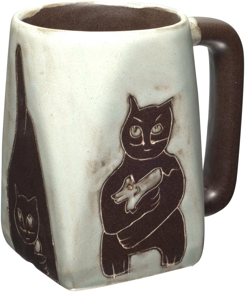 Animal World - Cat Playing Square Bottom Mug