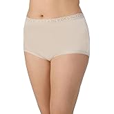 Lorraine Women's Underwear Lace Trim Full Brief Panties 3 Pack Multipack (Regular & Plus Size)