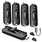 Wireless HDMI PRO- Transmitter and Four Receiver, Portable Multi-TVs Extender Kit, Plug and Play, Heat-Control, 5.8G/2.4G @60Hz 165FT/50M, Stream Video Wirelessly from Laptop to Multiple HDTVs/Monitor