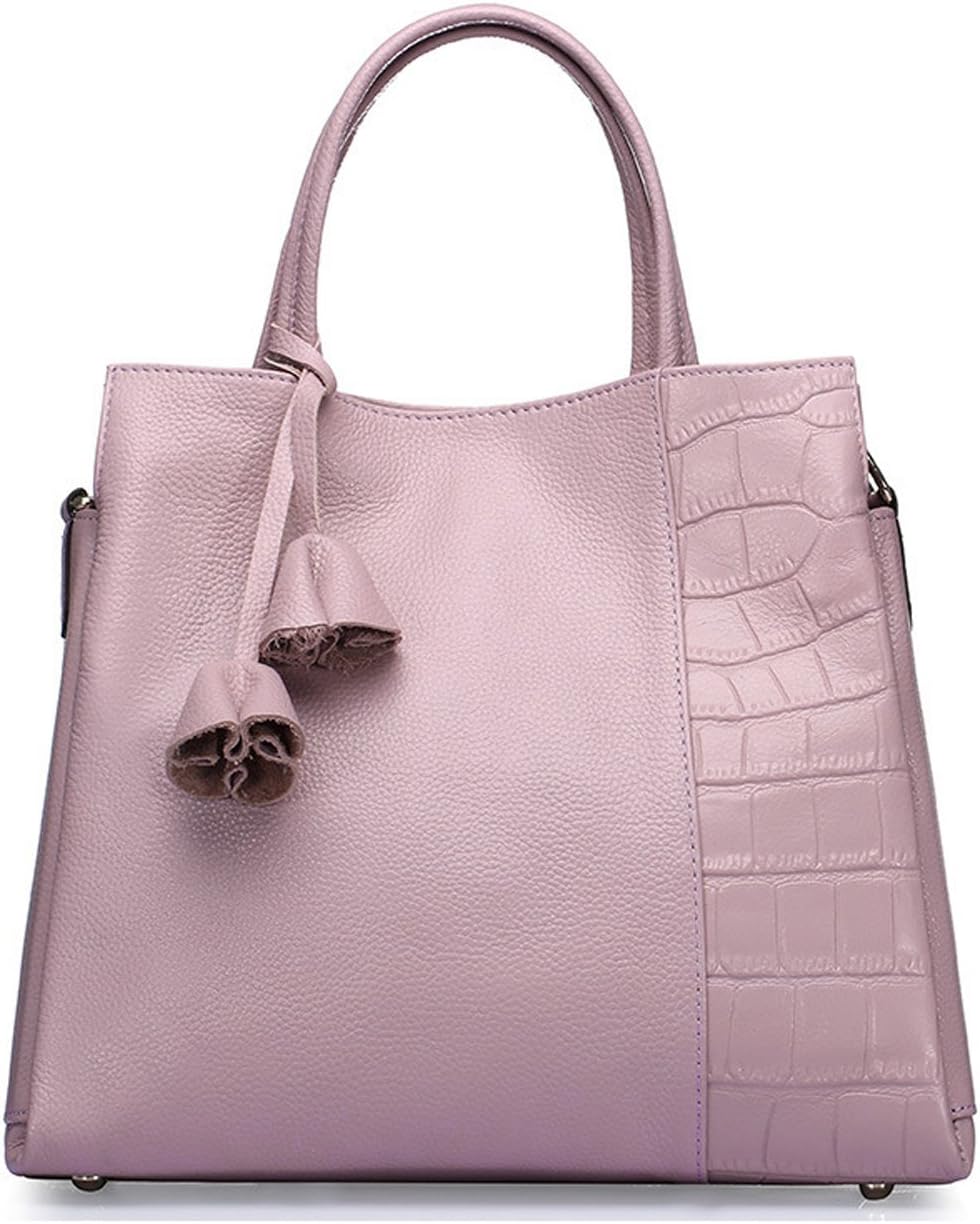 Longzibog Leather 2016 New Simple Style Fashion Tote Top Handle Shoulder Cross Body Bag Satchel Purple
