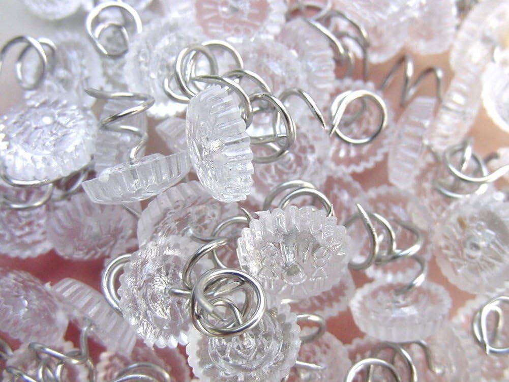 Attmu Clear Heads Twist Pins for Upholstery, Slipcovers and Bedskirts, 0.75 Inches, Set of 50 -
