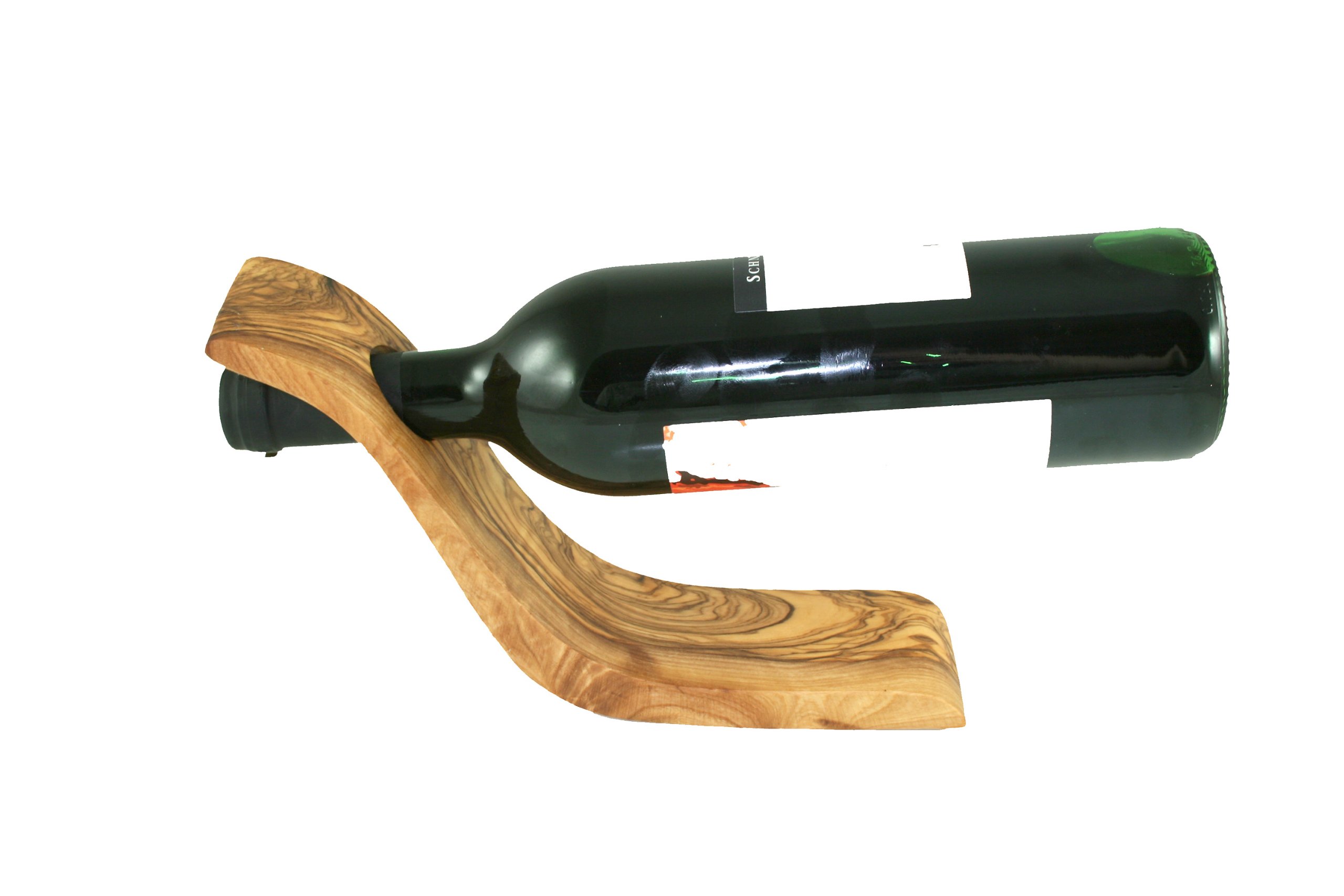 D.O.M. Wine bottle holder "Wave" made of olive wood
