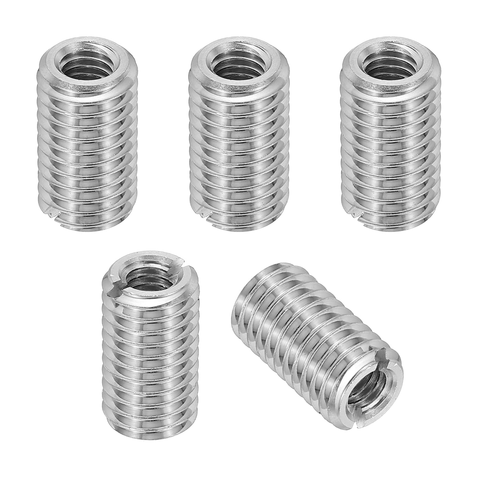 PATIKIL 316 Stainless Steel Thread Adapters Sleeve Reducing Nut, 5 Pcs M10 x 1.5 Male to M6 x 1 Female Repairing Insert Nut Screw Reducer Conversion Fastener 18mm