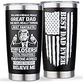 Dad Gifts - Best Dad Ever Tumbler, Great Dad Mug Cup, Funny Gag Gifts for Dads from Daughter Son Kids, Birthday Christmas Fathers Day New Dad Gift for Men - 20oz Insulated Coffee Travel Stainless